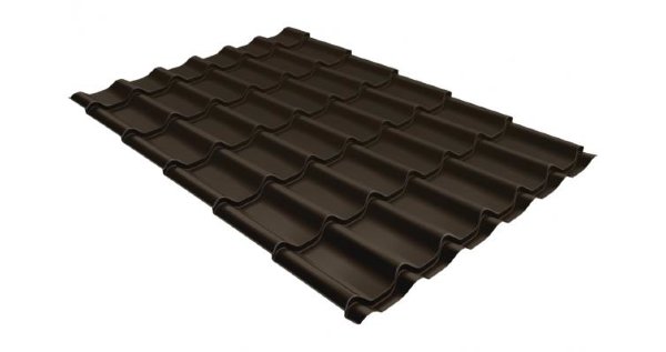 Металлочерепица классик 0,5 Satin RR 32 темно-коричневый купить в Печоре