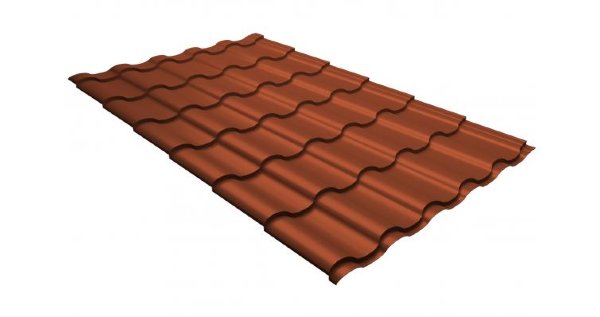 Металлочерепица кредо GL 0,5 GreenСoat Pural RR 750 кирпично-красный (RAL 8004 терракота) купить в Печоре