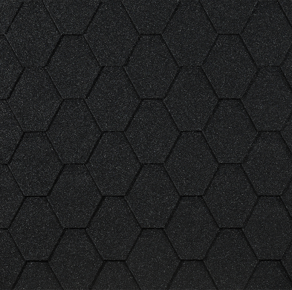 Гибкая черепица EURASIA Docke, Коллекция ШЕСТИГРАННИК Чёрный купить в Печоре