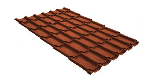 Металлочерепица классик GL 0,5 GreenCoat Pural RR 750 кирпично-красный (RAL 8004 терракота) купить в Печоре
