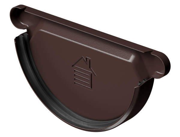 Заглушка желоба D125 Döcke STAL PREMIUM Шоколад, (RAL 8019) купить в Печоре