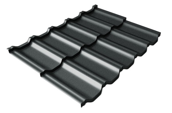 Металлочерепица модульная Квинта Uno Grand Line c 3D резом 0,5 Satin RAL 7016 антрацитово-серый купить в Печоре