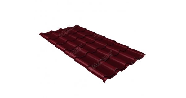 Металлочерепица камея 0,45 Drap RAL 3005 красное вино купить в Печоре