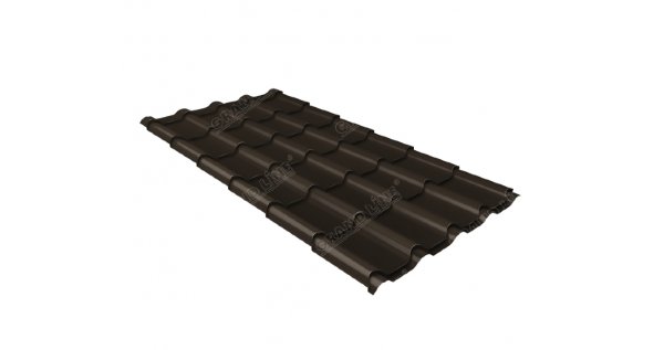 Металлочерепица камея GL 0,5 GreenCoat Pural matt RR 32 темно-коричневый (RAL 8019 серо-коричневый) купить в Печоре