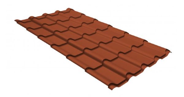 Металлочерепица камея GL 0,5 GreenCoat Pural RR 750 кирпично-красный (RAL 8004 терракота) купить в Печоре