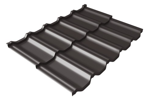 Металлочерепица модульная Квинта Uno Grand Line c 3D резом 0,5 GreenСoat Pural RR 32 темно-коричневый (RAL 8019 серо-коричневый) купить в Печоре