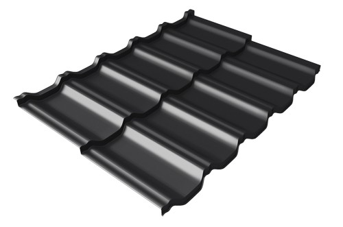 Металлочерепица модульная Квинта Uno Grand Line c 3D резом 0,5 Quarzit lite RAL 9005 черный купить в Печоре