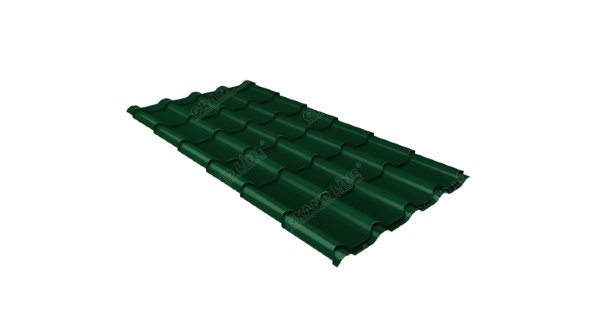 Металлочерепица камея 0,5 Satin RAL 6005 зеленый мох купить в Печоре