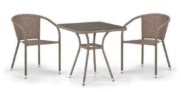 Комплект плетеной мебели AFINA из иск. ротанга T282BNT/Y137C-W56 Light Brown 2Pcs купить в Печоре