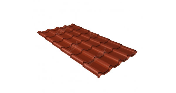Металлочерепица камея 0,5 Satin RAL 8004 терракота купить в Печоре