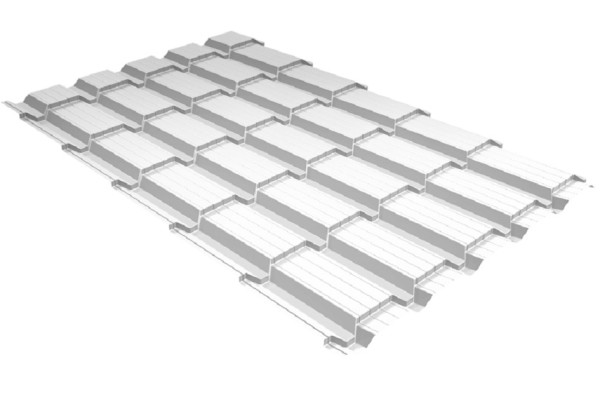 Металлочерепица GL квадро профи 0,5 Satin RAL 9003 сигнальный белый купить в Печоре
