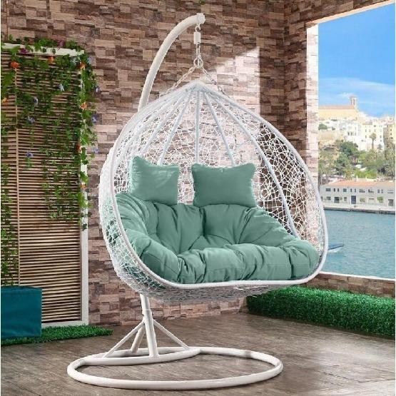 Кресло Подвесное из искусственного ротанга AFM-109A White/Green купить в Печоре
