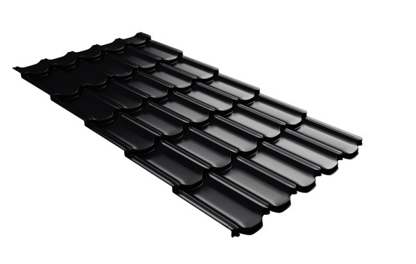 Металлочерепица квинта плюс с 3D резом 0,5 Satin Мatt RAL 9005 черный купить в Печоре