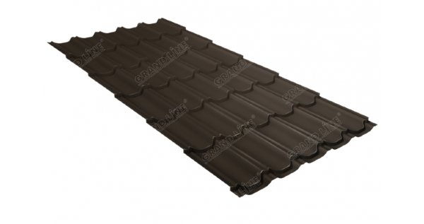 Металлочерепица квинта плюс 0,5 GreenCoat Pural Matt RR 32 темно-коричневый (RAL 8019 серо-коричневый) купить в Печоре