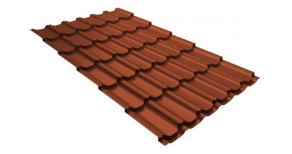 Металлочерепица квинта плюс 0,5 GreenCoat Pural RR 750 кирпично-красный (RAL 8004 терракота) купить в Печоре